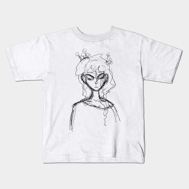 Swamp Girl - Black Outline Kids T-Shirt by JWC